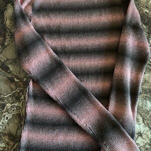 Striped Pink and Gray Women's Sweater